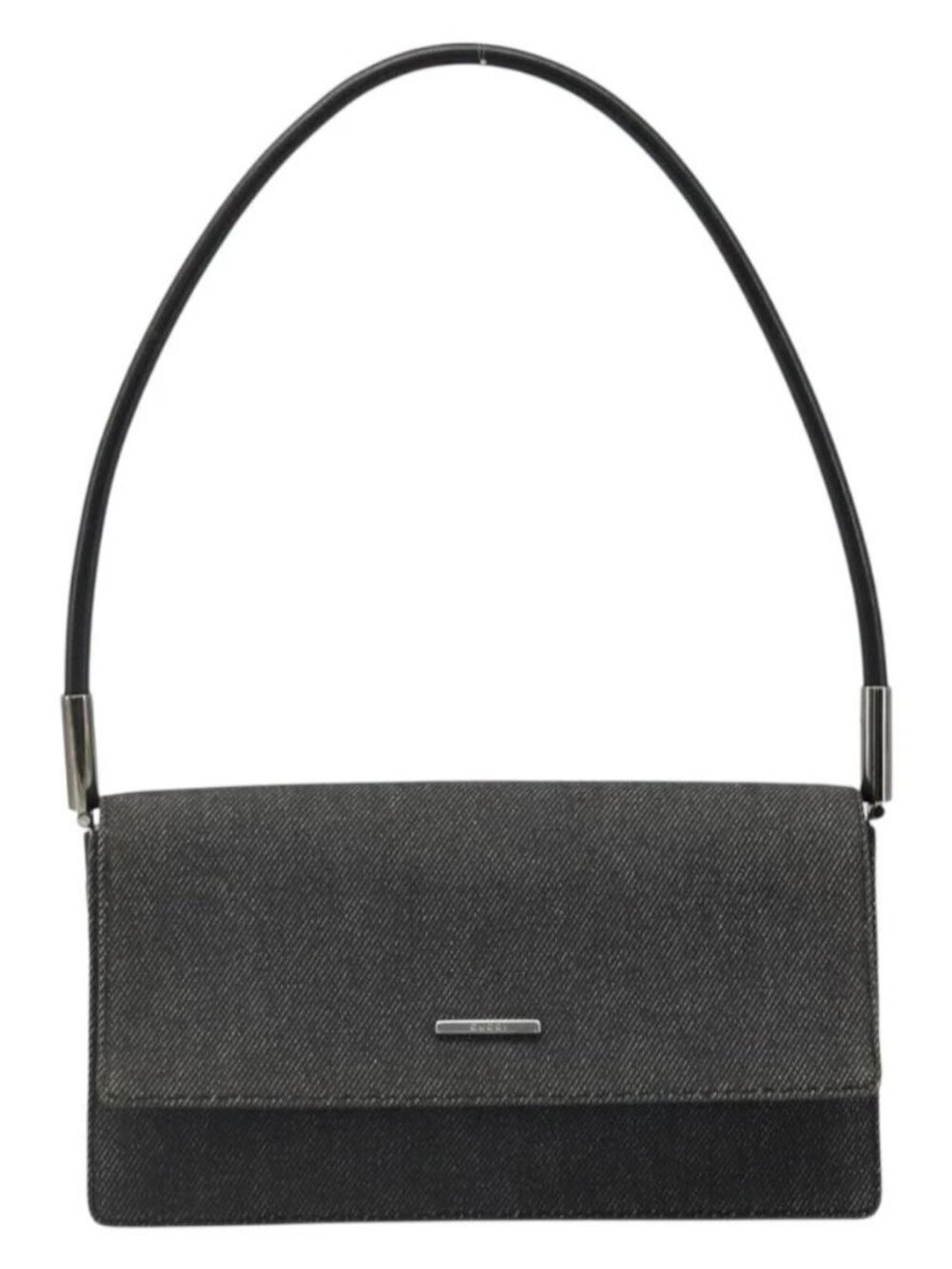 GUCCI Accessory Pouch Denim Black Silver 01235 Auth